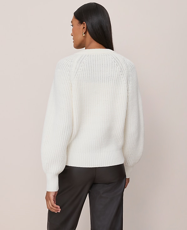 Chunky Ribbed Crew Neck Cardigan
