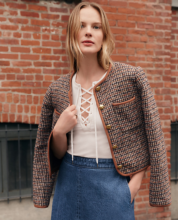 Weekend Collection Tweed Crew Neck Jacket