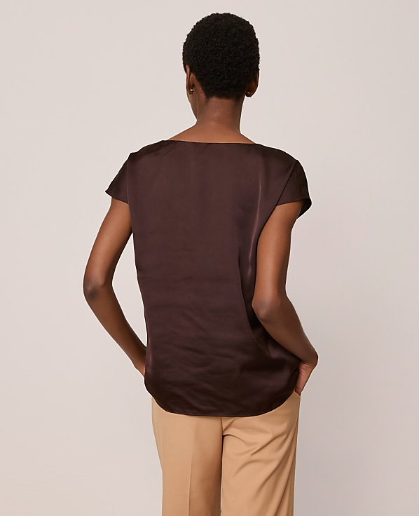 Satin Cowl Neck Top
