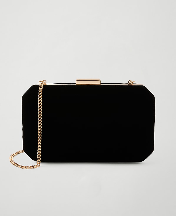 Beveled Velvet Clutch