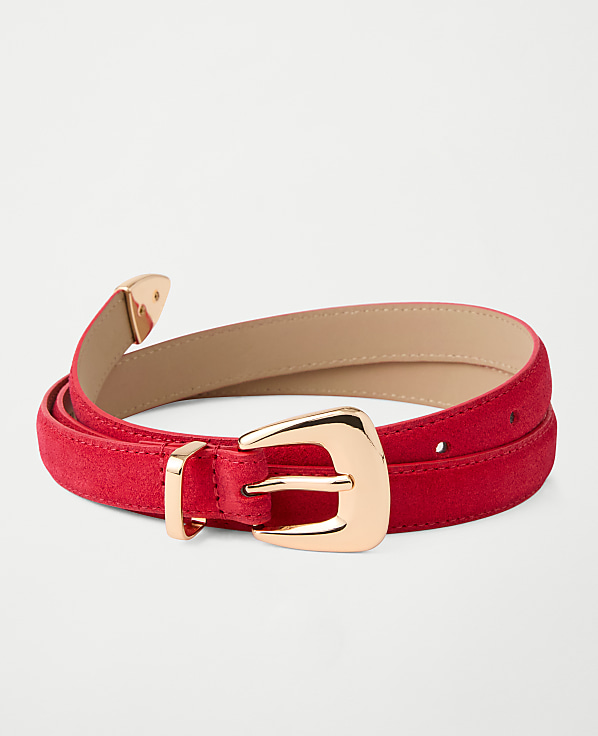 Suede Square Buckle Belt