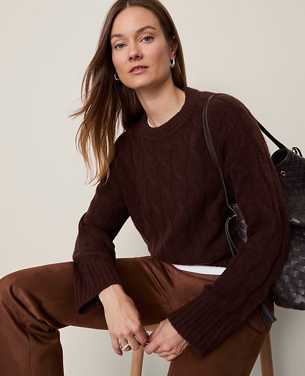 Weekend Easy Wide-Leg Pant in Faux Suede