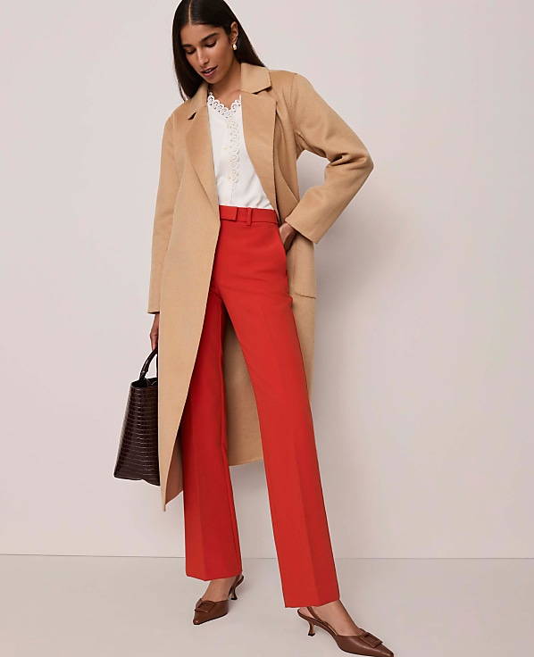 Petite Belted Notch Collar Coat
