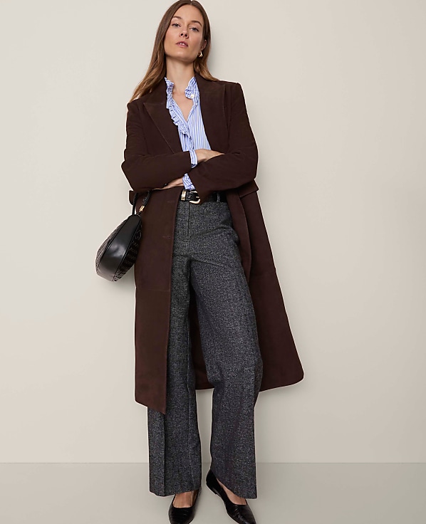 The Petite Wide-Leg Pant in Herringbone