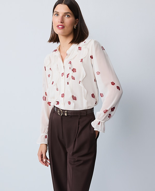 Floral Ruffle Shirt