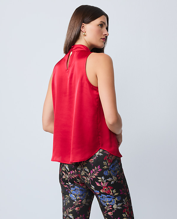 Satin Mock Neck Top
