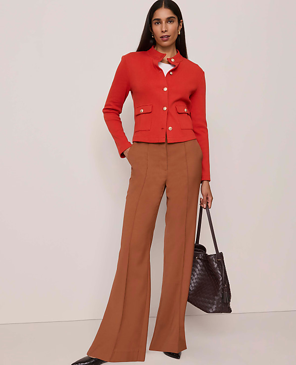 Mock Neck Knit Jacket