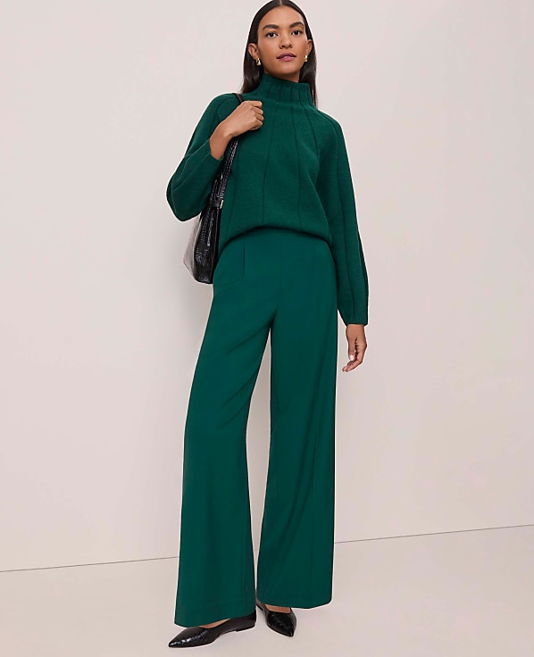 Petite Contrast Stitch Turtleneck Sweater