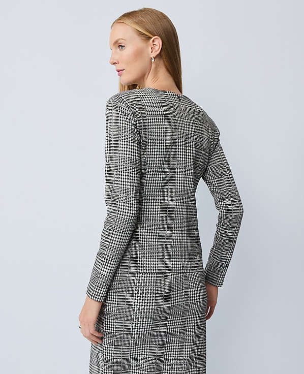 Plaid Knit Top