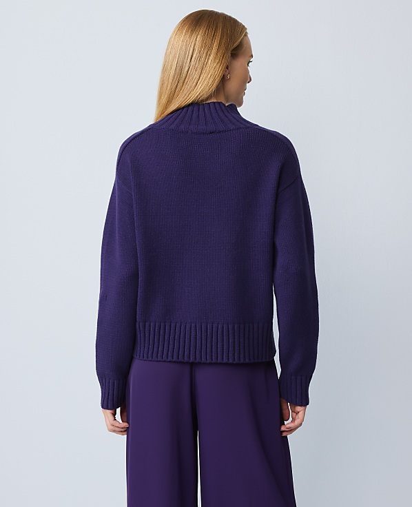 Ribbed Mock Neck Sweater