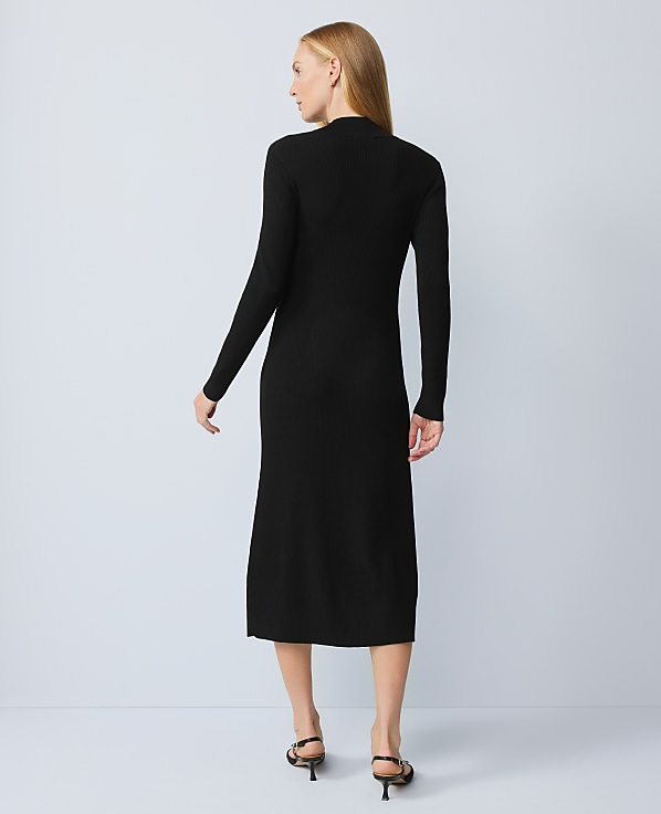 Ribbed Button Sweater Dress