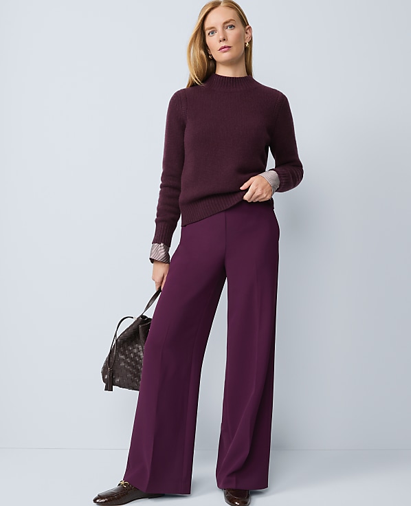 The Petite Wide-Leg Pant in Fluid Crepe
