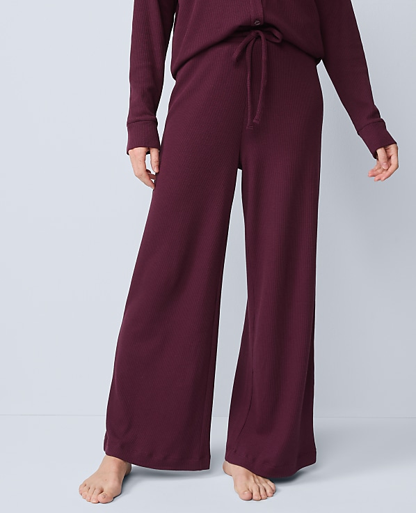 Waffle Wide-Leg Lounge Pants
