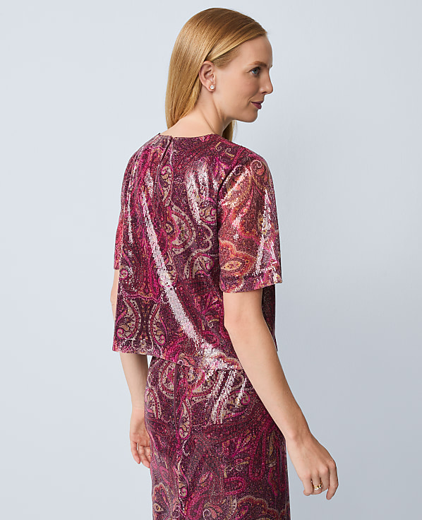 Sequin Paisley Top