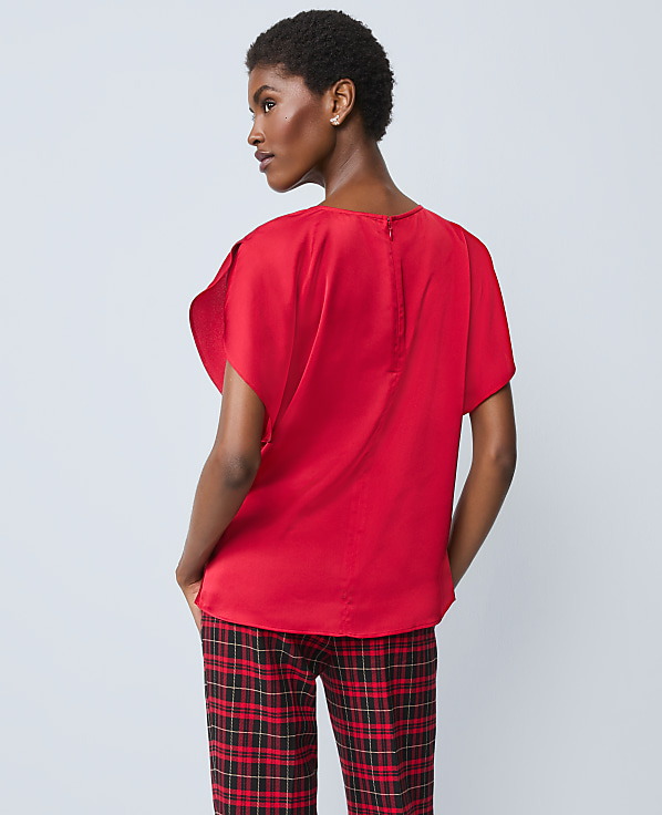 Draped Satin Blouse
