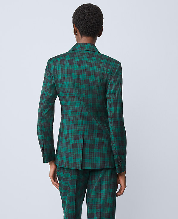 The Notched Single Button Blazer in Plaid