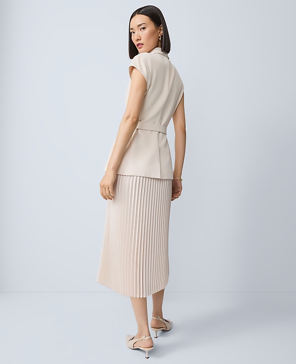 Petite Crepe Blazer Wrap Midi Dress