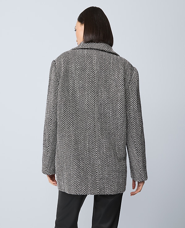 Herringbone Double Breasted Peacoat