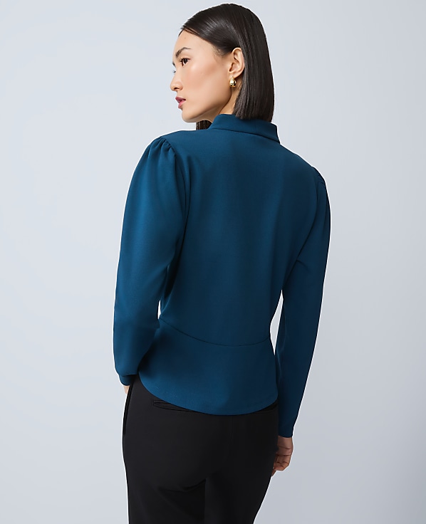 Pleat Waist Wrap Top