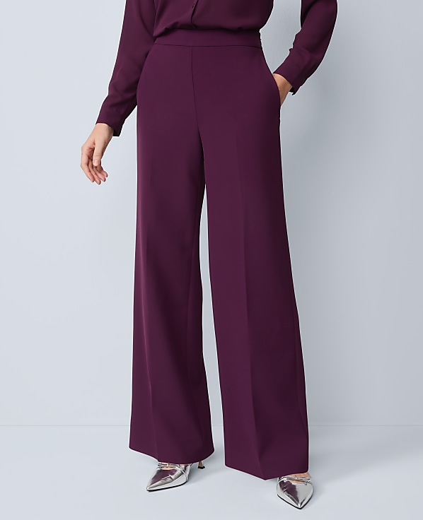 The Petite Wide-Leg Pant in Fluid Crepe