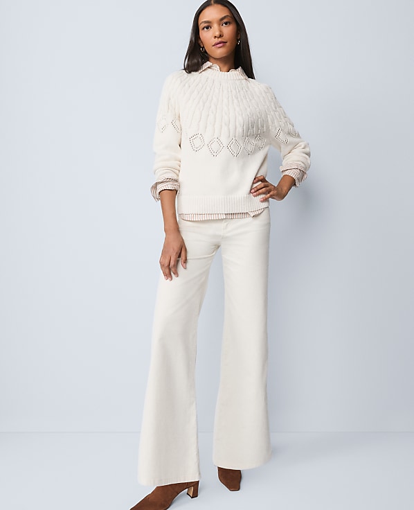 Petite Weekend Wide-Leg Corduroy Pant