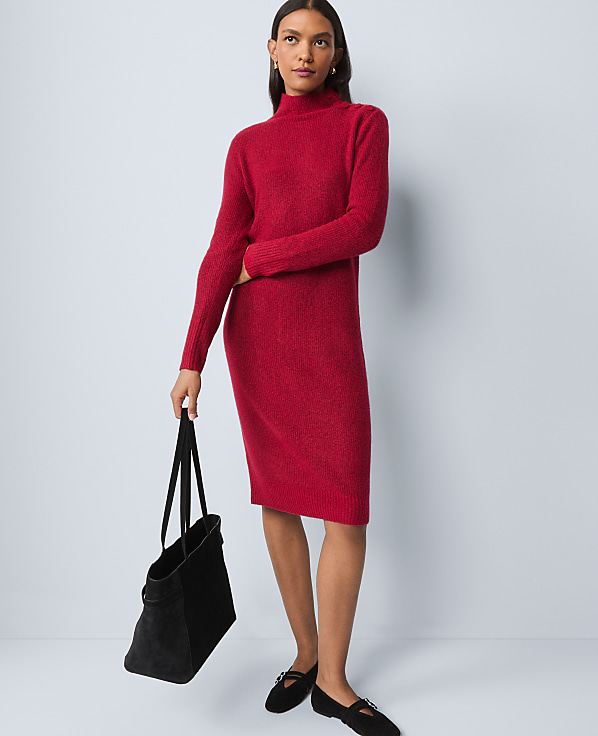 Weekend Ribbed Button Sweater Dress