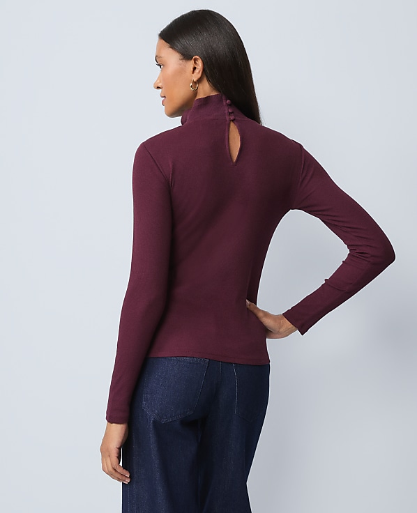 Weekend Ruffle Mock Neck Top