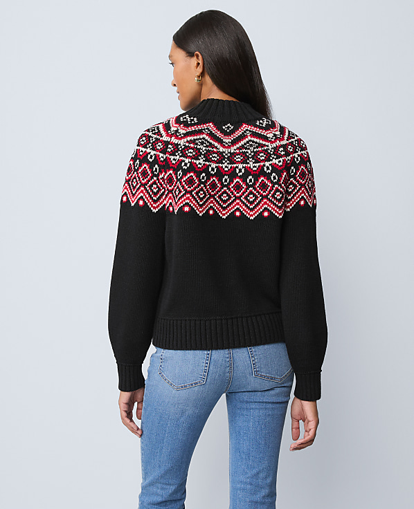 Weekend Fair Isle Mock Neck Sweater