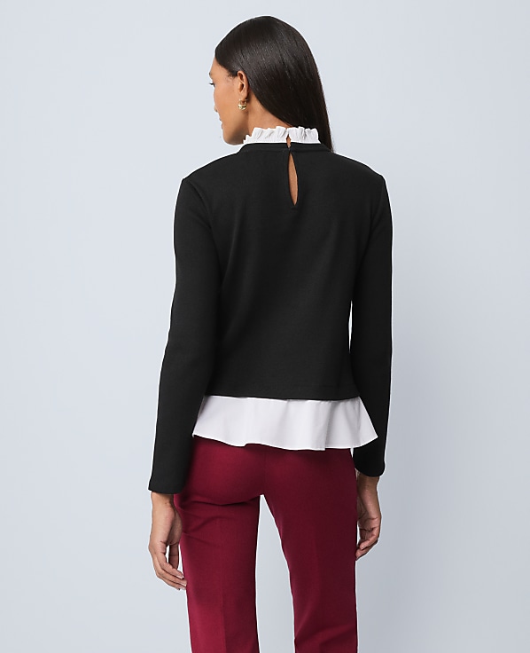 Weekend Ruffle Mix Media Top