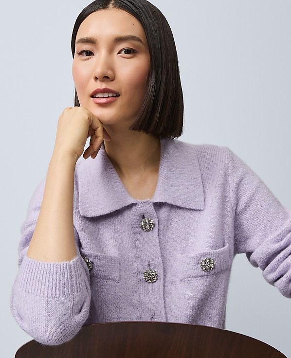 Embellished Collared Cardigan