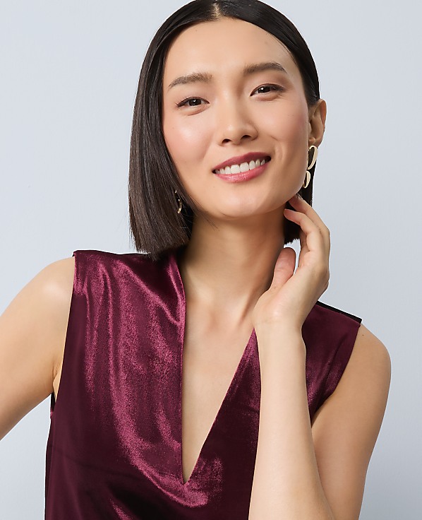 Velvet Sleeveless V-Neck Top