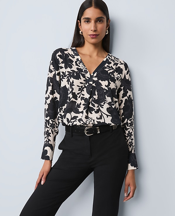 Petite Floral Mixed Media Top
