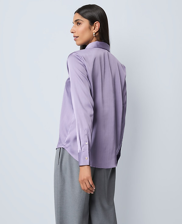 Pinstriped Satin Essential Shirt