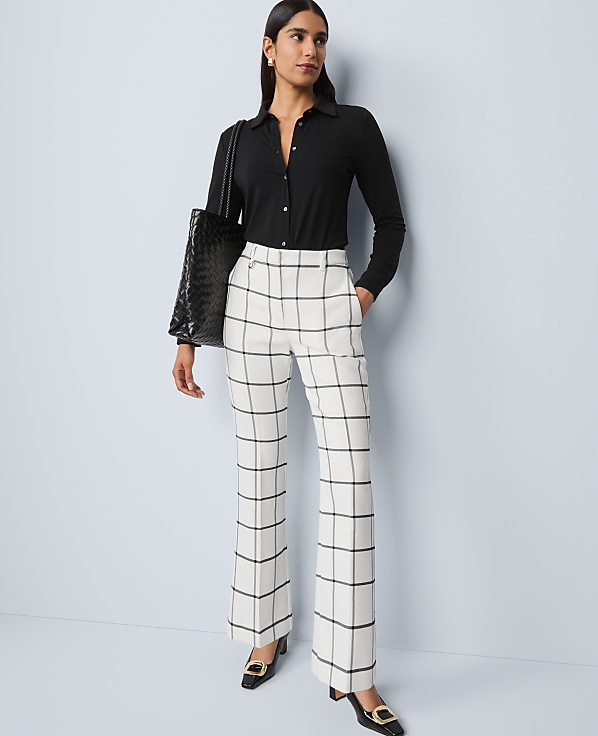 The Petite Slim Flare Trouser In Windowpane
