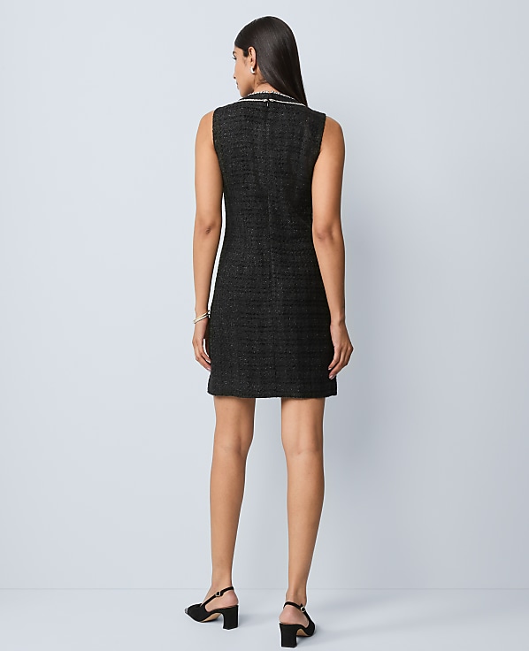 Tweed Button Shift Dress