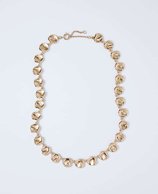 Hammered Metal Disc Necklace