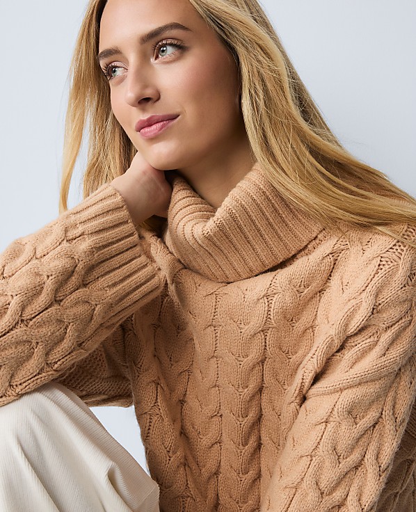 Weekend Cable Turtleneck Sweater
