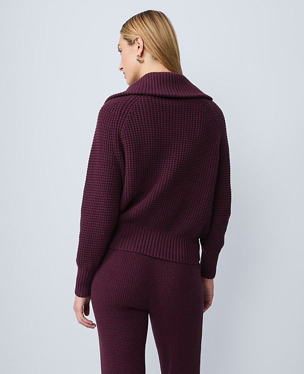 Weekend Half-Zip Waffle Sweater