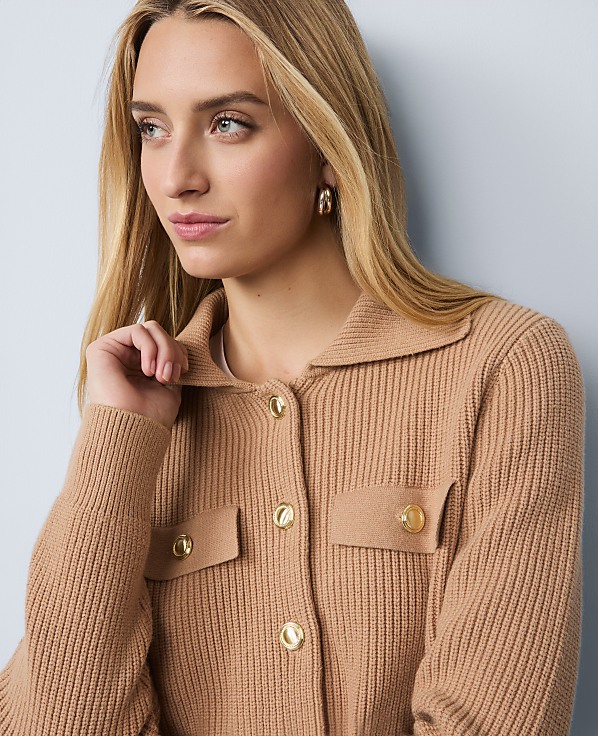 Weekend Faux Fur Trim Ribbed Jacket