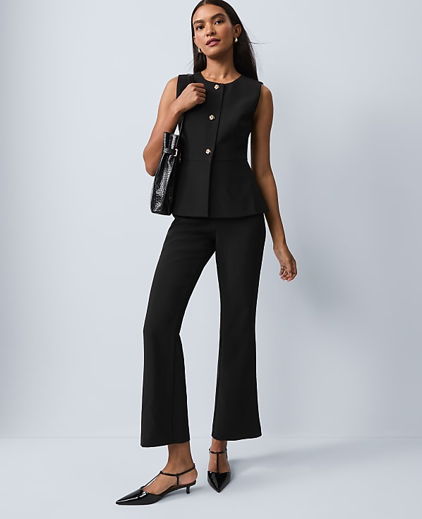 Crew Neck Peplum Vest
