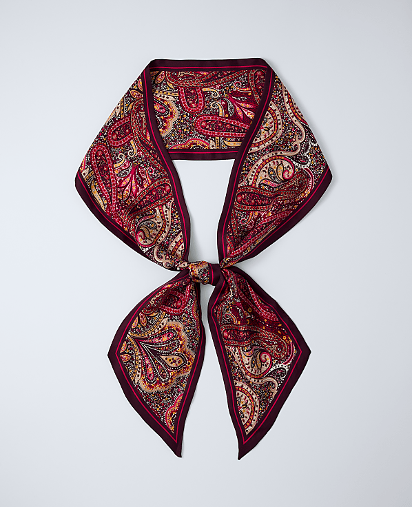 Skinny Paisley Silk Scarf