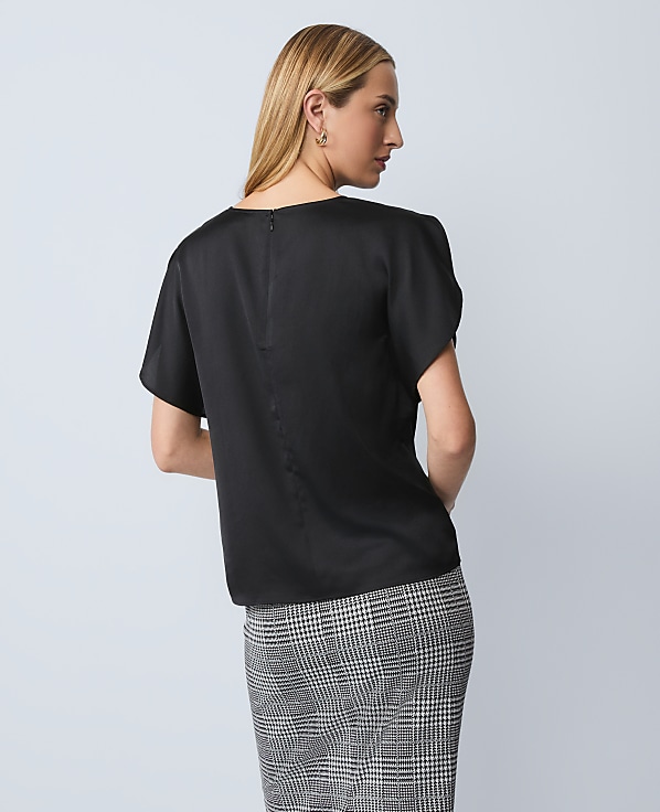 Draped Satin Blouse