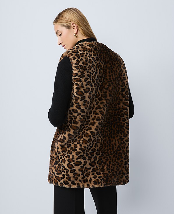 Weekend Faux Fur Animal Print Vest