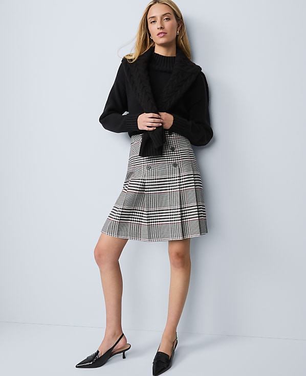 Plaid Pleated Skirt
