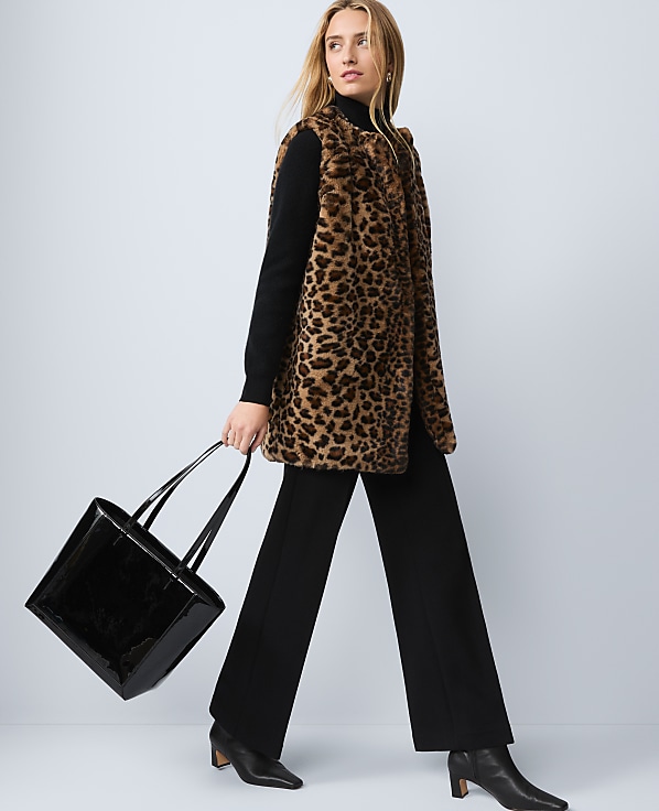 Weekend Faux Fur Animal Print Vest