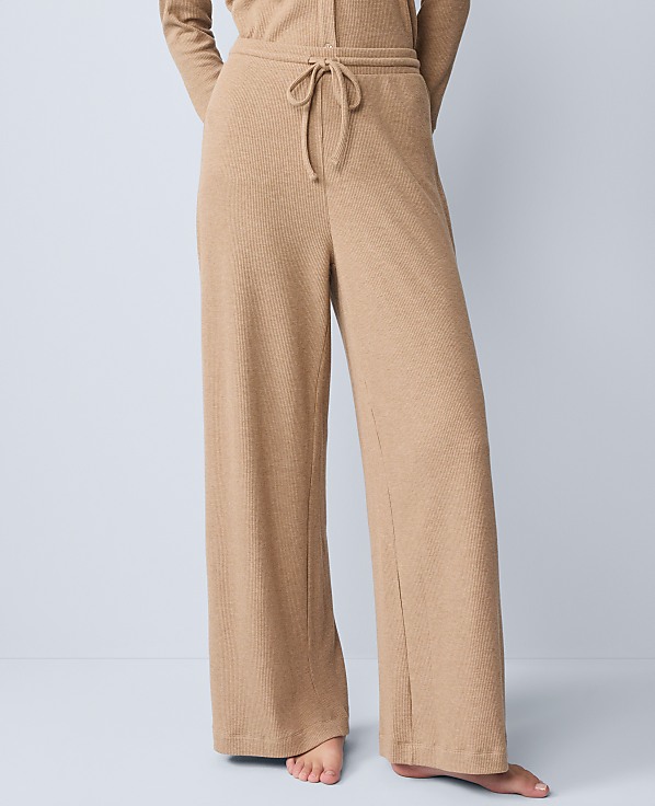 Waffle Wide-Leg Lounge Pants