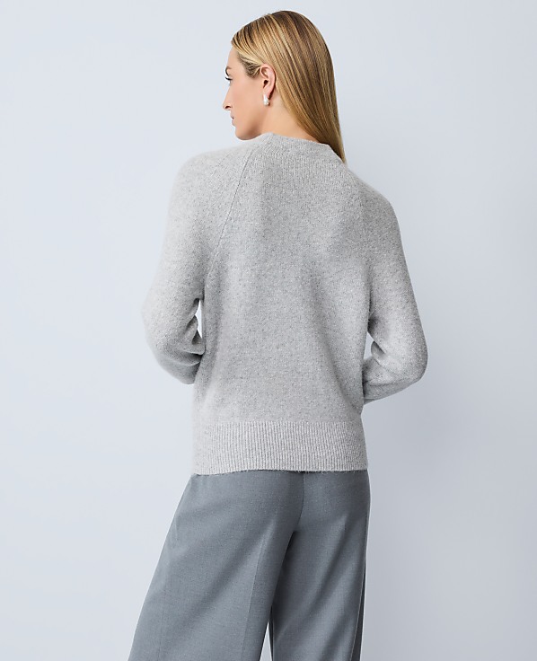 Petite Embellished Mock Neck Sweater