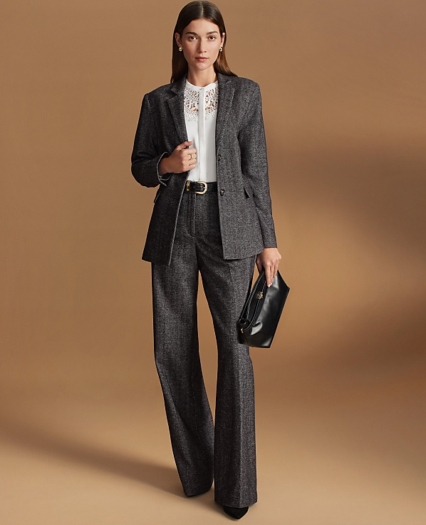 The Wide-Leg Pant in Herringbone