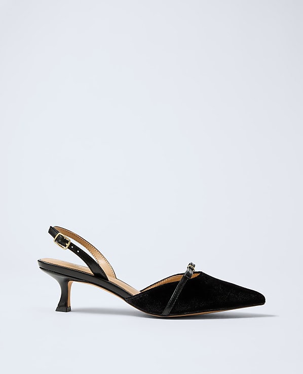 Velvet Bow Slingback Pump
