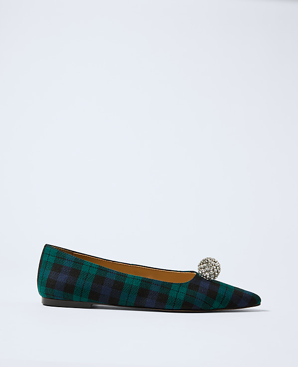 Pointy Toe Embellished Flat